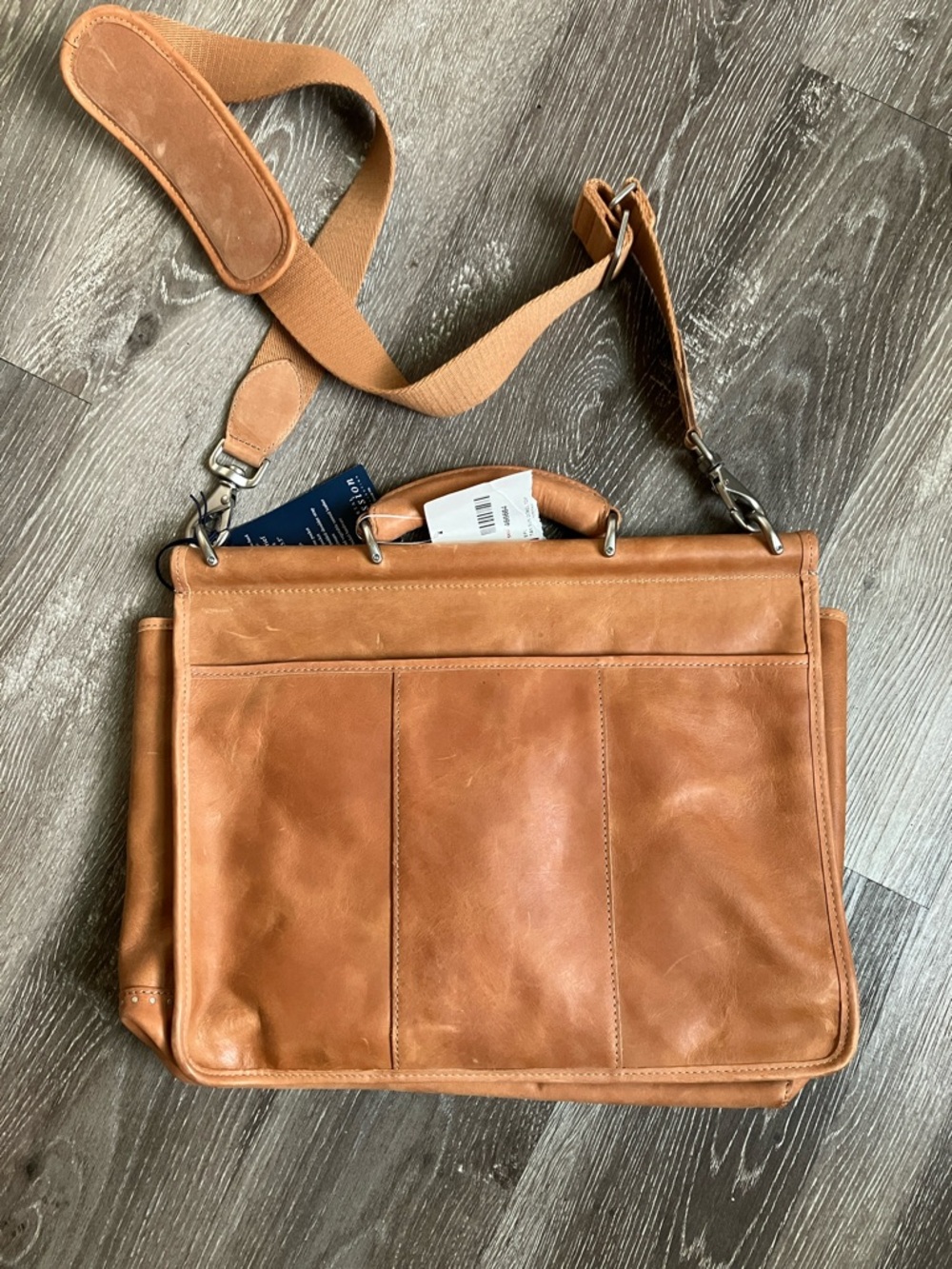 El Portal vintage Classic Tan Leather Messenger Bag - Picture 3 of 17